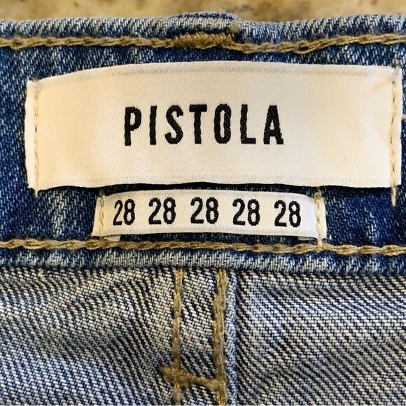 Pistola Distressed Button Fly High Rise Jeans Size 28 - Picture 6 of 10